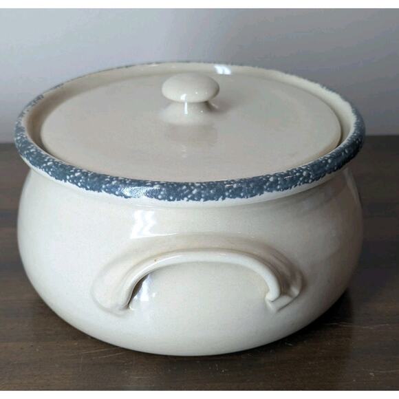 Vintage Home and Garden Party Stoneware Bean Pot With Lid Bird House Design 2001 - Picture 5 of 11